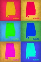 Framed Alabama Pop Art Map 1