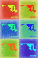 Framed Maryland Pop Art Map 2