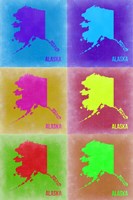 Framed Alaska Pop Art Map 2