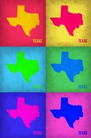 Framed Texas Pop Art Map 1