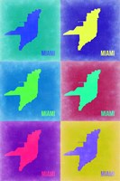 Framed Miami Pop Art Map 3