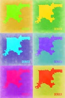 Framed Denver Pop Art Map 3