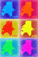 Framed Atlanta Pop Art Map 3