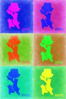 Framed Seattle Pop Art Map 3