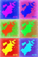 Framed Boston Pop Art Map 3