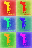 Framed Kansas City Pop Art Map 3