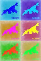 Framed Cleveland Pop Art Map 3
