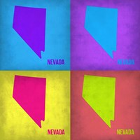 Framed Nevada Pop Art Map 1