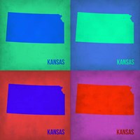 Framed Kansas Pop Art Map1