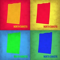 Framed North Dakota Pop Art Map 1