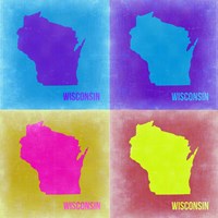 Framed Wisconsin Pop Art Map 3