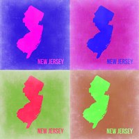 Framed New Jersey Pop Art Map 2