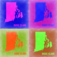 Framed Rhode Island Pop Art Map 2