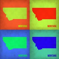 Framed Montana Pop Art Map 1