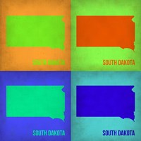Framed South Dakota Pop Art Map 1