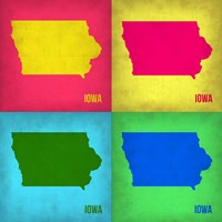 Framed Iowa Pop Art Map 1