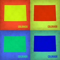 Framed Colorado Pop Art Map 1
