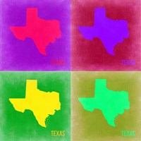 Framed Texas Pop Art Map 2