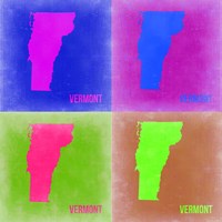 Framed Vermont Pop Art Map 2