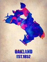 Framed Oakland Watercolor Map