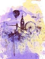 Framed London Watercolor Skyline