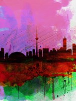 Framed Toronto Watercolor Skyline