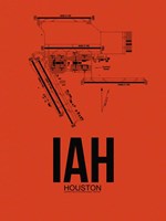 Framed IAH Houston Airport Orange