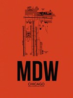 Framed MDW Chicago Airport Orange