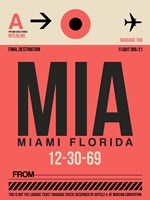 Framed MIA Miami Luggage Tag 1