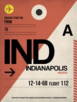 Framed IND Indianapolis Luggage Tag 1
