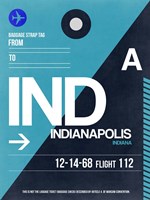 Framed IND Indianapolis Luggage Tag 2