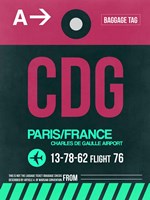 Framed CDG Paris Luggage Tag 1