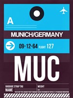 Framed MUC Munich Luggage Tag 1