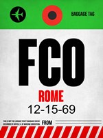 Framed FCO Rome Luggage Tag 1