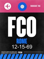 Framed FCO Rome Luggage Tag 2