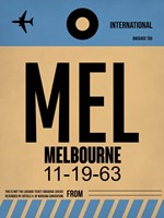Framed MEL Melbourne Luggage Tag 1