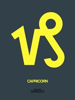 Framed Capricorn Zodiac Sign Yellow