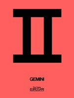 Framed Gemini Zodiac Sign Black