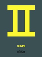 Framed Gemini Zodiac Sign Yellow