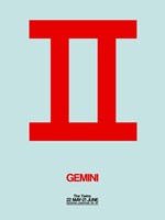 Framed Gemini Zodiac Sign Red