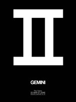 Framed Gemini Zodiac Sign White