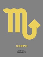 Framed Scorpio Zodiac Sign Yellow on Grey