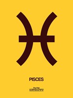 Framed Pisces Zodiac Sign Brown