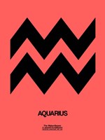 Framed Aquarius Zodiac Sign Black