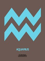 Framed Aquarius Zodiac Sign Blue