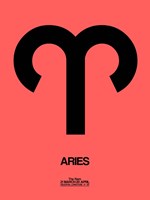 Framed Aries Zodiac Sign Black