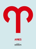 Framed Aries Zodiac Sign Red