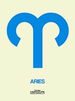 Framed Aries Zodiac Sign Blue