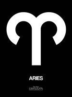Framed Aries Zodiac Sign White