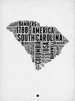 Framed South Carolina Word Cloud 1